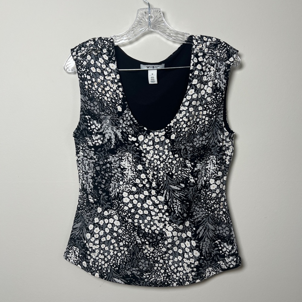 WHBM Mix media sleeveless shell top sz M